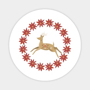 Retro Reindeer Ornament Magnet